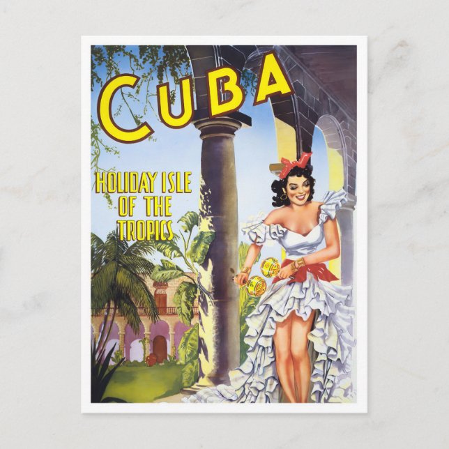 Postal de viaje vintage de Cuba (Anverso)