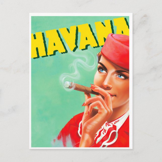 Postal de viaje vintage de La Habana Cuba (Anverso)