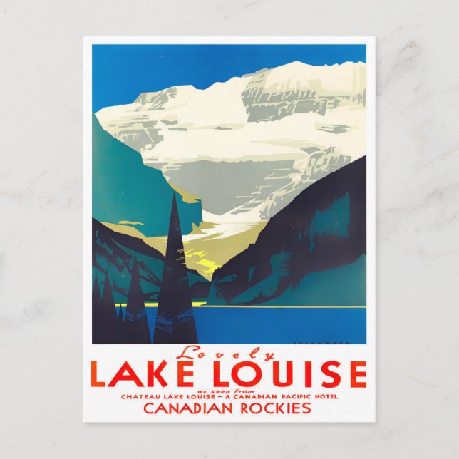 Postal de viaje vintage de Lake Louise Canada (Anverso)