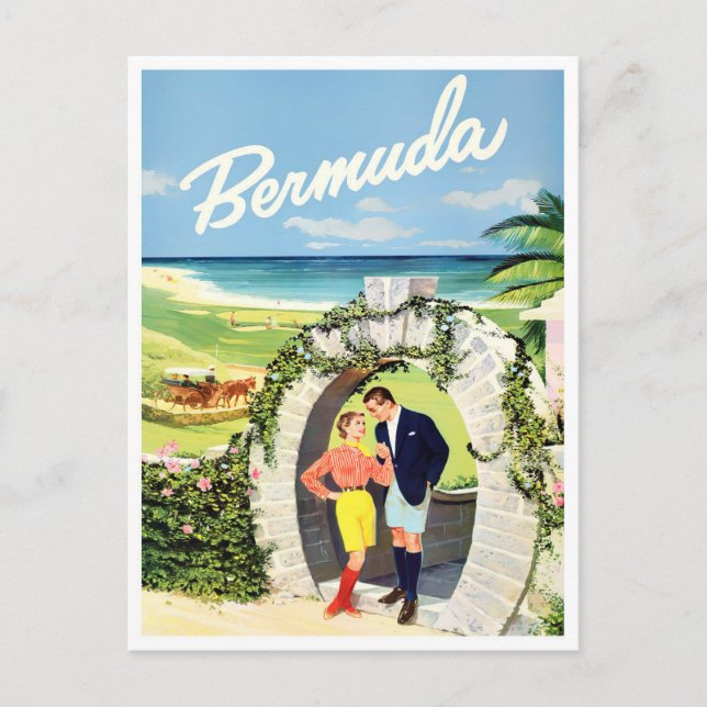 Postal de viaje vintage de las Bermudas (Anverso)