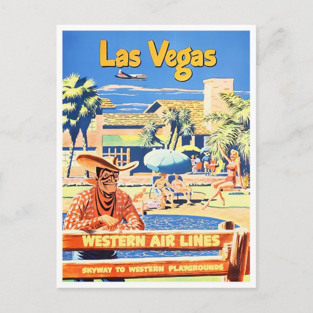 Postal de viaje vintage de Las Vegas (Anverso)