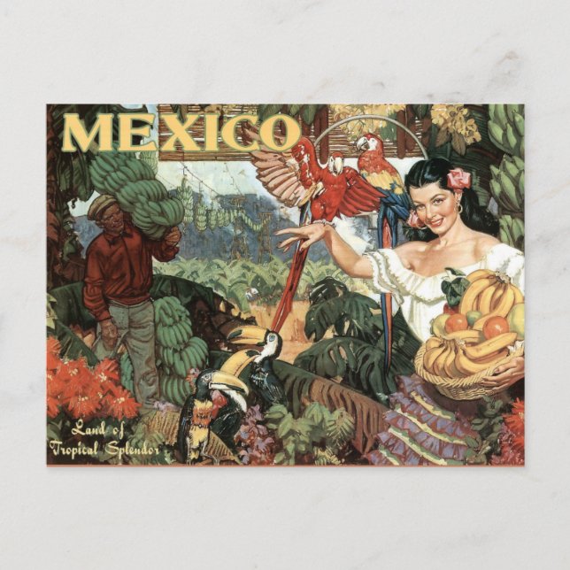 Postal de viaje vintage de México (Anverso)