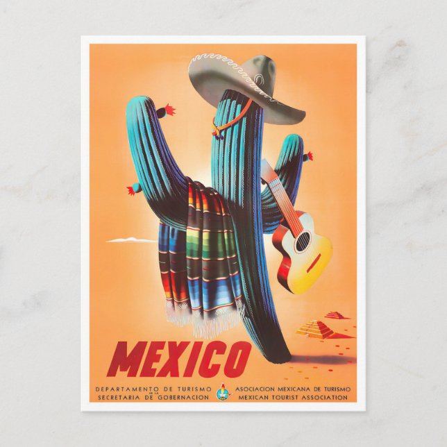 Postal de viaje vintage de México (Anverso)