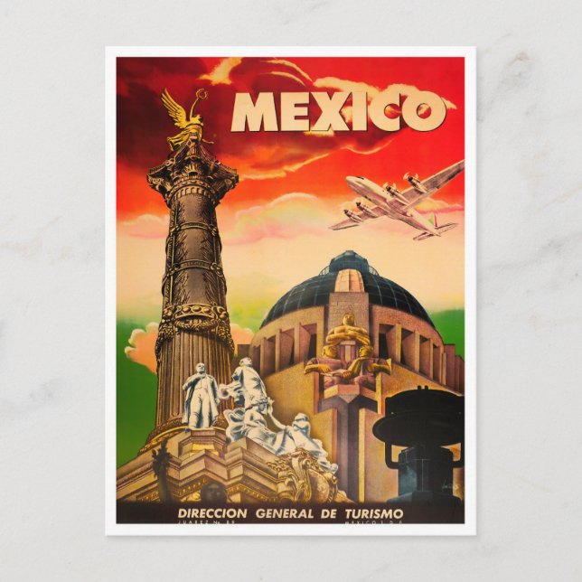Postal de viaje vintage de México (Anverso)