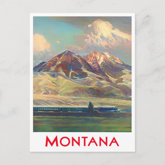Postal de viaje vintage de Montana (Anverso)