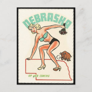 postal de viaje vintage de Nebraska