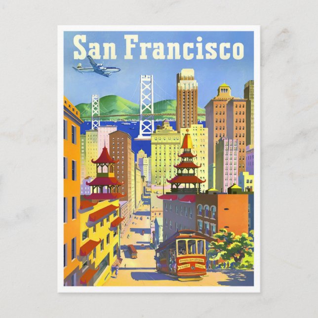 Postal de viaje vintage de San Francisco (Anverso)