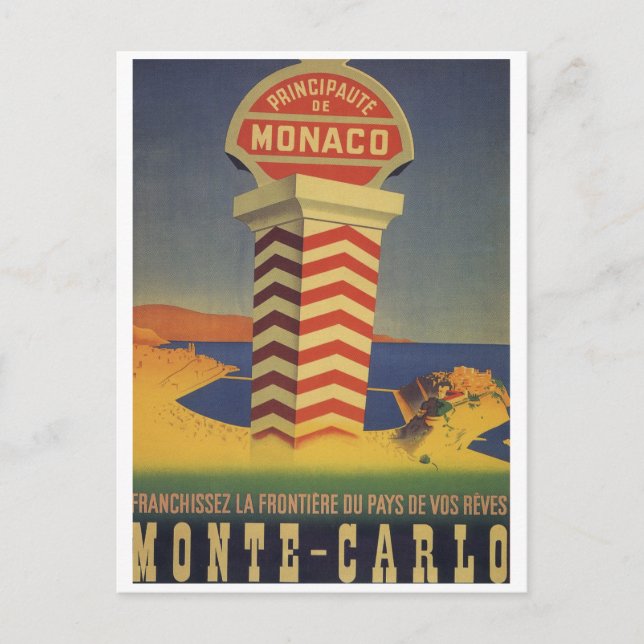 Postal de viaje vintage monegasco Monte Carlo (Anverso)