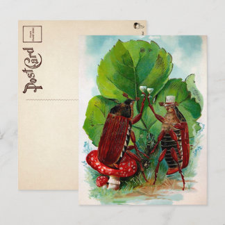 Postal de Victorianos Vintage para beber bichos