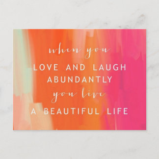 Postal de vida de vida y amor