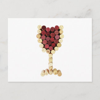 Postal de vidrio de vino de corcho