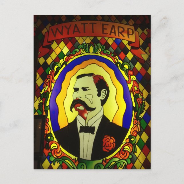 Postal de vidrio manchado Wyatt Earp (Anverso)