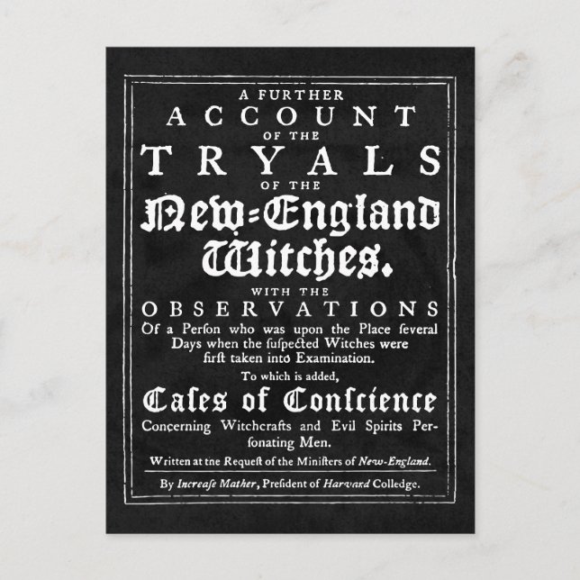 Postal de Viejos Juicios de Bruja Salem (Anverso)