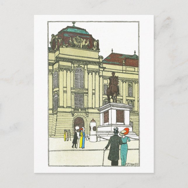 Postal de Viena Josefsplatz (Anverso)