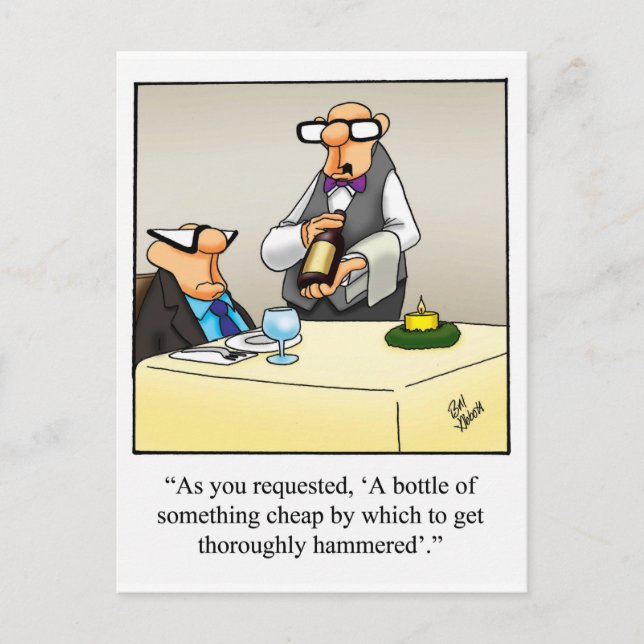 Postal de vino divertida "Spectickles" (Anverso)