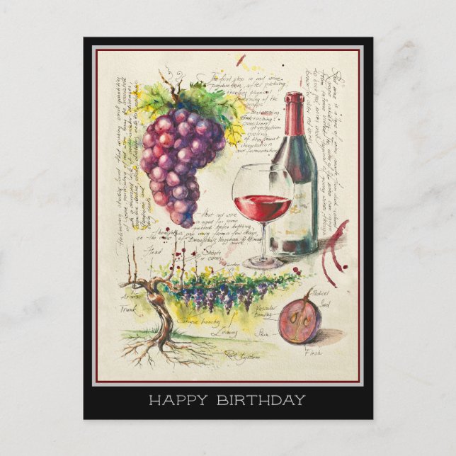 Postal de vino rojo (Anverso)