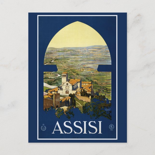 Postal de Vintage Assisi Italia (Anverso)