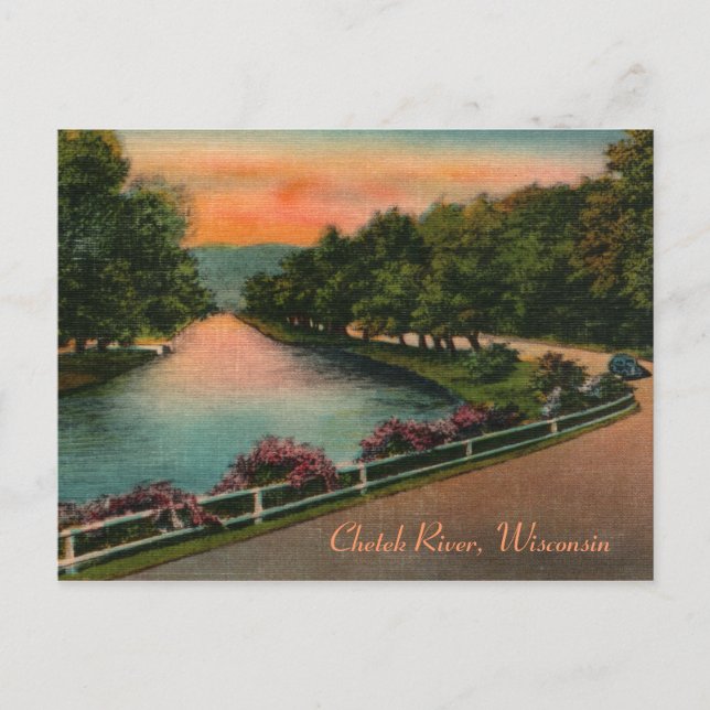 Postal de Vintage Chetek River Wisconsin (Anverso)