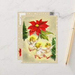 Postal de Vintage de los ángeles de bebé bailando