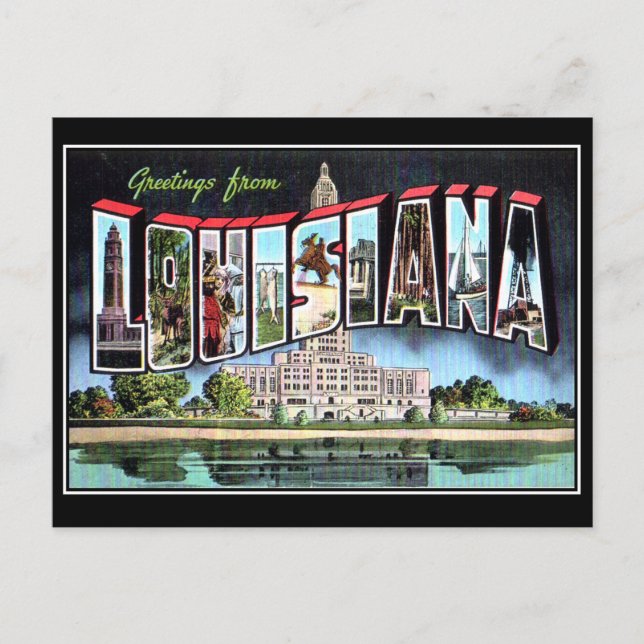 Postal de Vintage de Louisiana (Anverso)