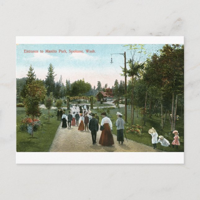 Postal de Vintage de Manito Park Spokane (Anverso)