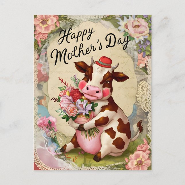 Postal de Vintage del Día de la Madre (Anverso)