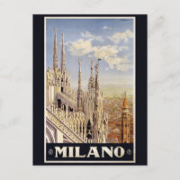 Postal de Vintage Milano Milan Italia