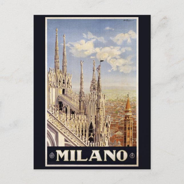 Postal de Vintage Milano Milan Italia (Anverso)