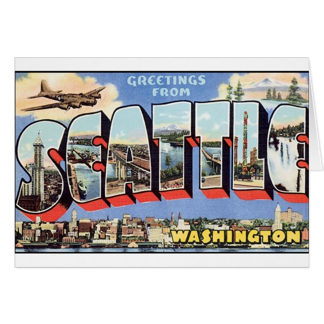 Postal de Vintage Seattle (Anverso (Horizontal))