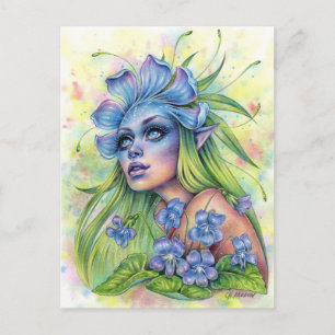 Postal de Viola Flor Hada Fantasía