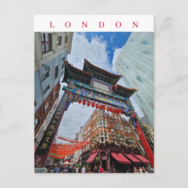 Postal de visión de la Puerta de Chinatown en Lond (Anverso)