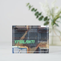 Postal de vista aérea de Ypsilanti Michigan