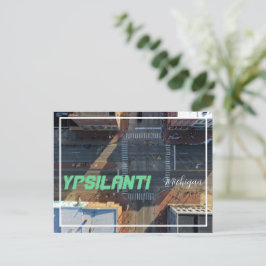 Postal de vista aérea de Ypsilanti Michigan