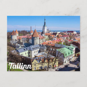 Postal de vista aérea del centro de Tallín
