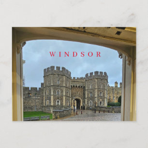 postal de vista con marco de Castillo de Windsor