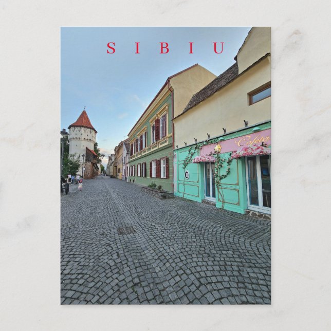 postal de vista de calle de Sibiu (Anverso)