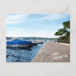 postal de vista de ciudad de Krk, Croacia