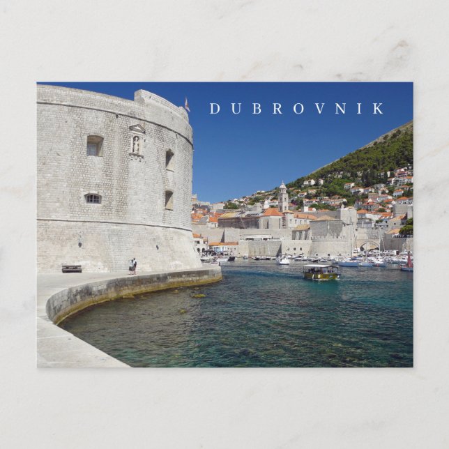 Postal de vista de fortaleza de Dubrovnik (Anverso)