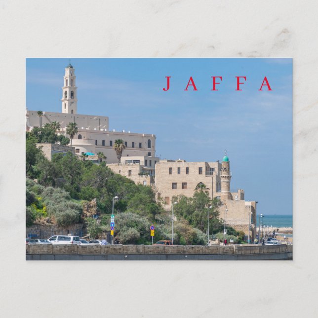Postal de vista de la Ciudad Vieja de Jaffa (Anverso)
