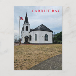 postal de vista de la iglesia de la bahía de Cardi
