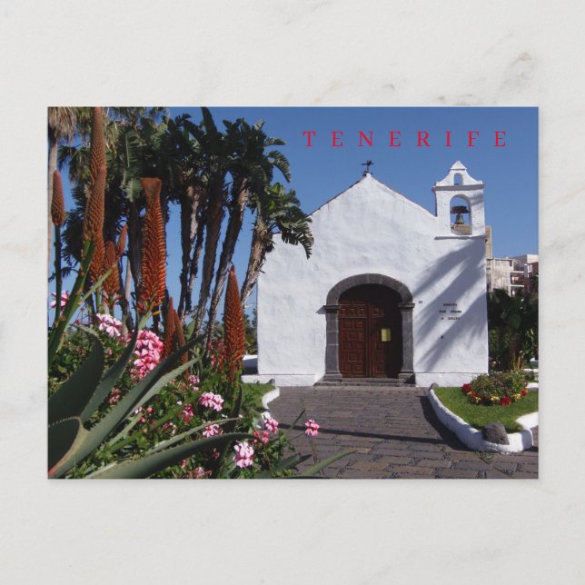 Postal de vista de la pequeña iglesia de Tenerife (Anverso)