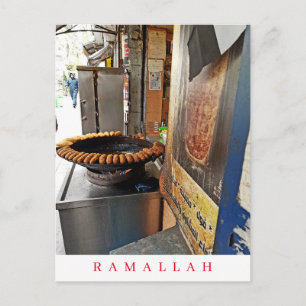 Postal de vista de la tienda de comida callejera d