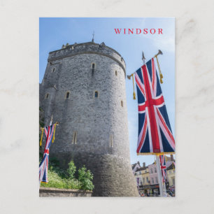 postal de vista de torre del Castillo de Windsor