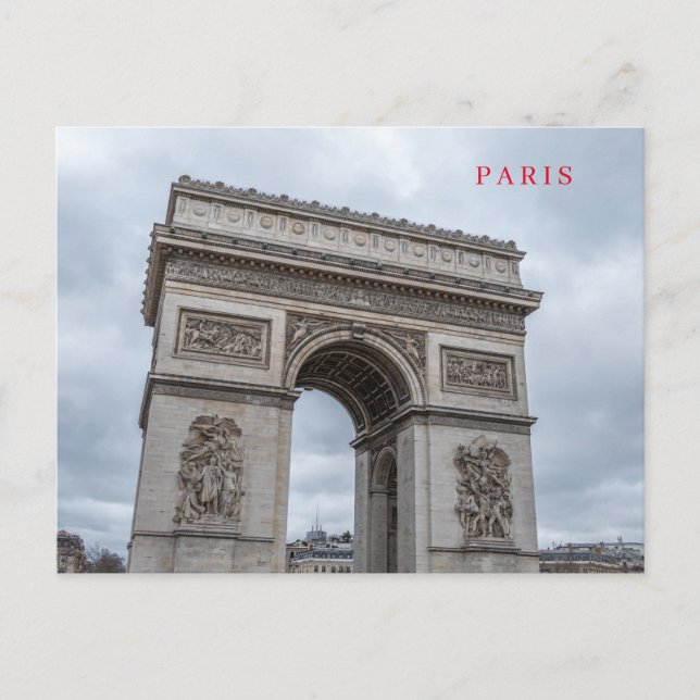 Postal de vista del Arco de Triunfo de París (Anverso)