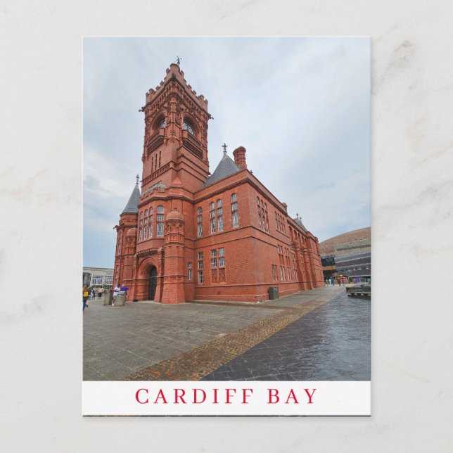 postal de vista del edificio Cardiff Bay Pierhead (Anverso)
