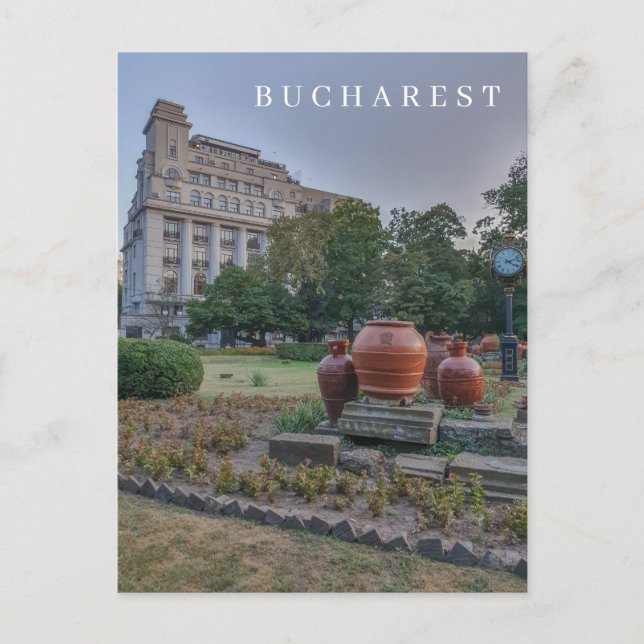 Postal de vista del parque Cismigiu de Bucharest (Anverso)