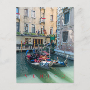 Postal de vista góndolas de Venecia
