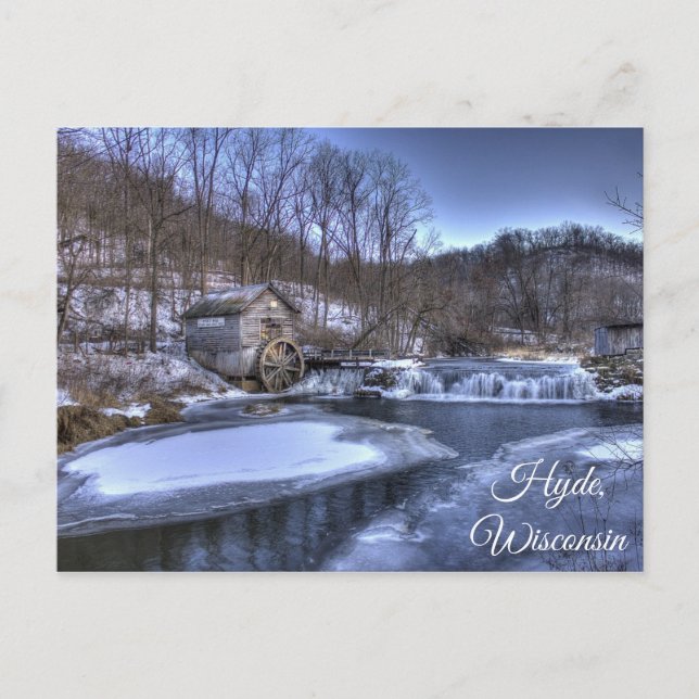Postal de vista panorámica Hyde Wisconsin Mill (Anverso)
