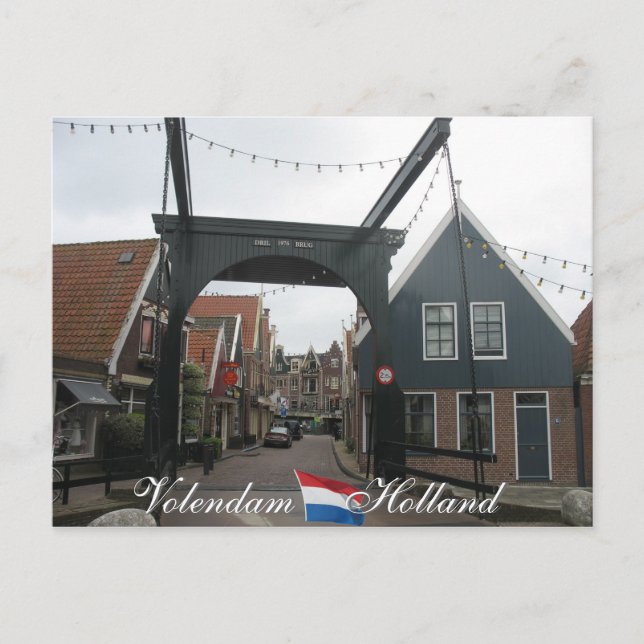 Postal de Volendam Drawbridge Holland (Anverso)