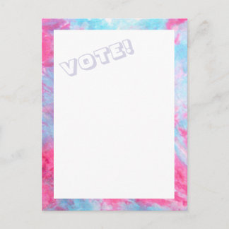 Postal de VOTO de tinte azul rojo